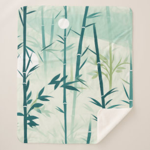 Couverture Sherpa Fleur de bambou sereine asiatique (5)