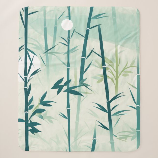 Couverture Sherpa Fleur de bambou sereine asiatique  (5) (Devant)