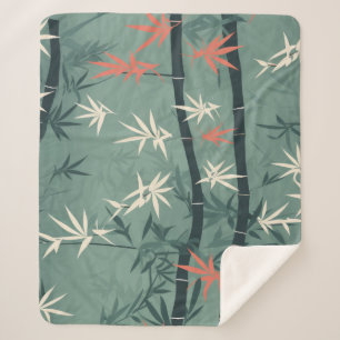 Couverture Sherpa Fleur de bambou sereine asiatique (7)