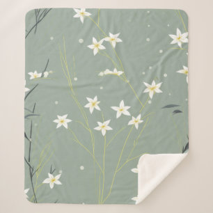 Couverture Sherpa Fleur de bambou sereine asiatique (8)
