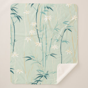 Couverture Sherpa Fleur de bambou sereine asiatique (9)