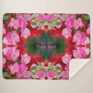 Couverture Sherpa Fleur de bougainvilliers roses