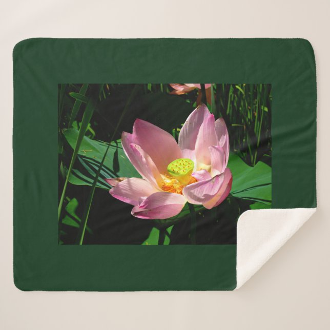 Couverture Sherpa Fleur de lotus (Devant (Horizontal))