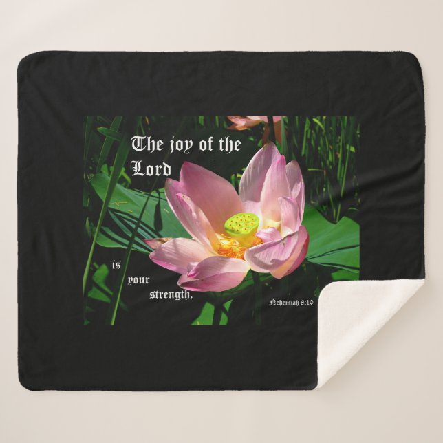 Couverture Sherpa Fleur de lotus Néhémie 8:10 (Devant (Horizontal))