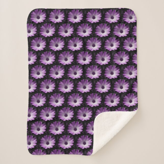Couverture Sherpa Fleur de marguerite pourpre Sherpa Blanket (Devant)