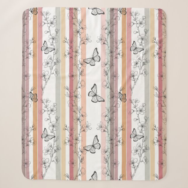Couverture Sherpa Fleur d'Elegant Papillon (10) (Devant)