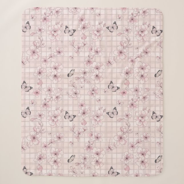 Couverture Sherpa Fleur d'élégant papillon (4) (Devant)