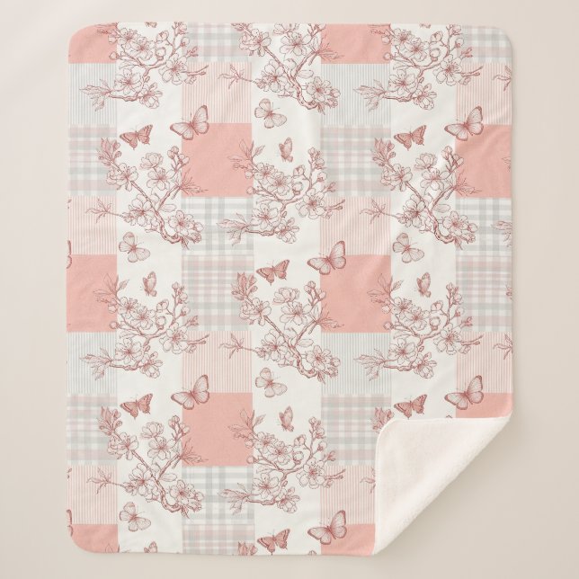Couverture Sherpa Fleur d'élégant papillon (7) (Devant)