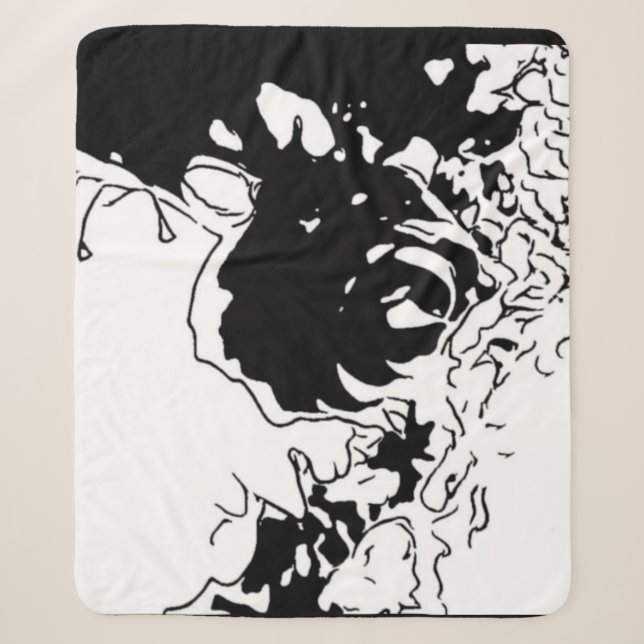 Couverture Sherpa Fleur Doodle (Devant)