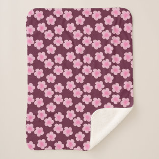 Couverture Sherpa Fleur Frangipani rose Motif sans couture