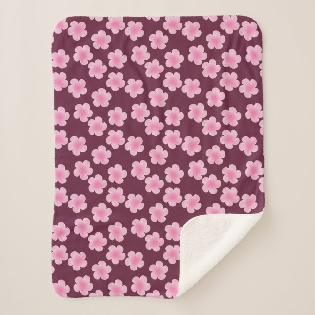 Couverture Sherpa Fleur Frangipani rose Motif sans couture (Devant)