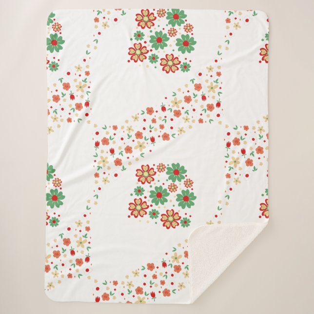 Couverture Sherpa Fleur Moderne Contemporaine  (Devant)