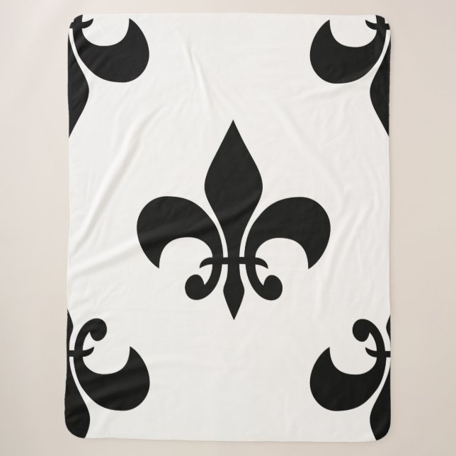 Couverture Sherpa fleur noire (Devant)