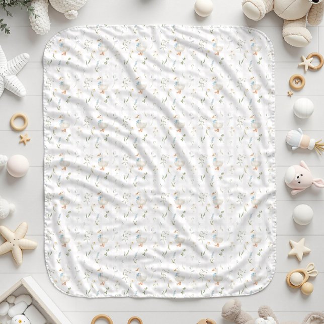 Couverture Sherpa Fleur sauvage d'oie En vichy Baby shower garçon (Créateur téléchargé)