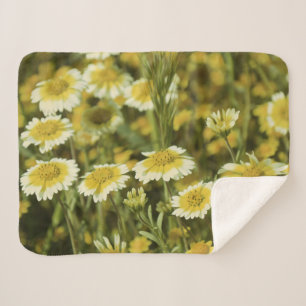 Couverture Sherpa Fleur sauvage jaune