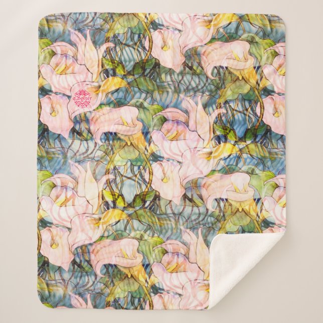 Couverture Sherpa Fleurs  (Devant)