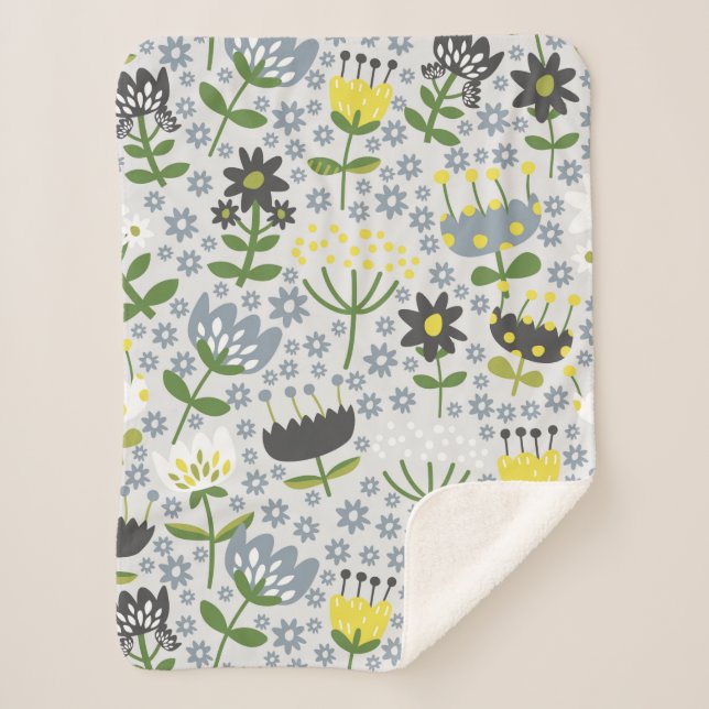 Couverture Sherpa fleurs (Devant)