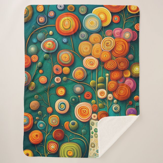 Couverture Sherpa Fleurs Abstraites dans un vase (Devant)