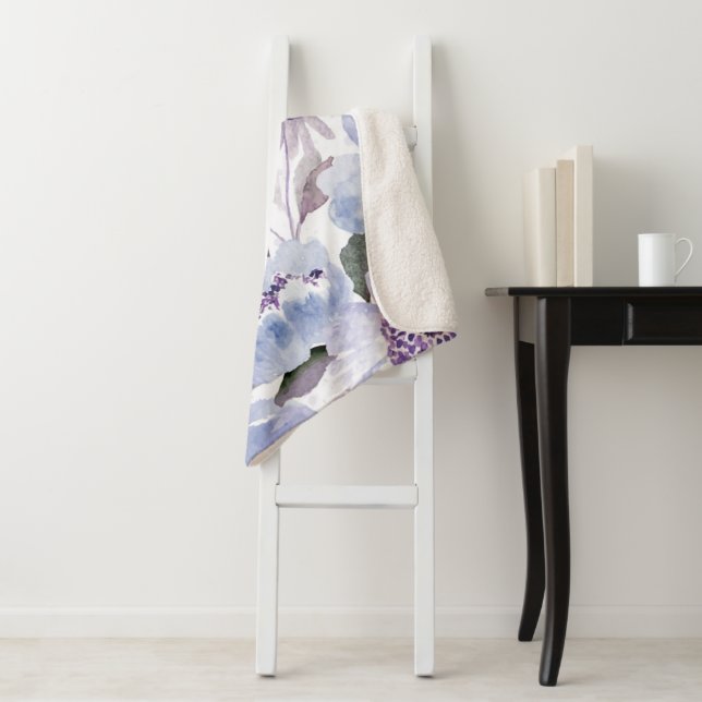 Couverture Sherpa Fleurs aquarelles 6 (En situation)