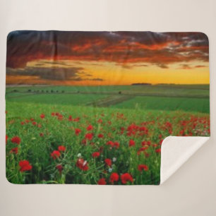 Couverture Sherpa FLEURS au coucher du soleil
