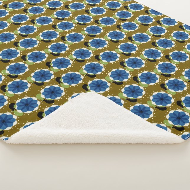 Couverture Sherpa Fleurs bleues (3/4)