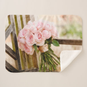 Couverture Sherpa Fleurs   Bouquet rose