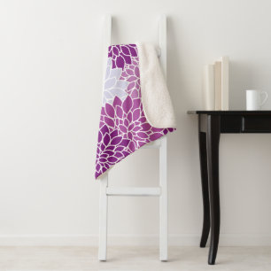 Couverture Sherpa Fleurs Dahlia, Motif De Fleurs, Dahlia Violet