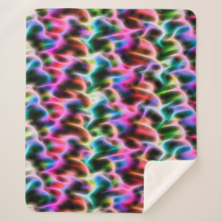 Couverture Sherpa Fleurs dans coussin abstrait couleur pastel