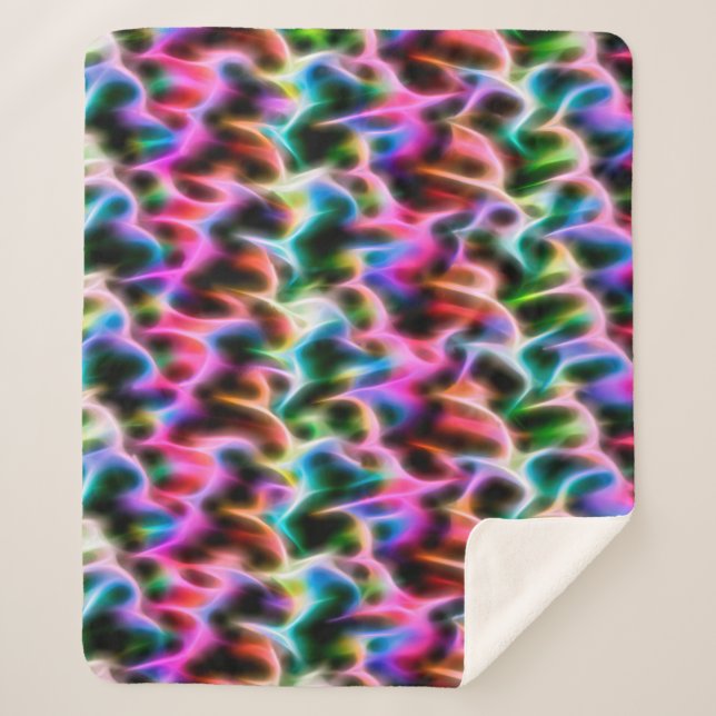 Couverture Sherpa Fleurs dans coussin abstrait couleur pastel (Devant)