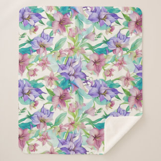 Couverture Sherpa Fleurs de motifs floraux