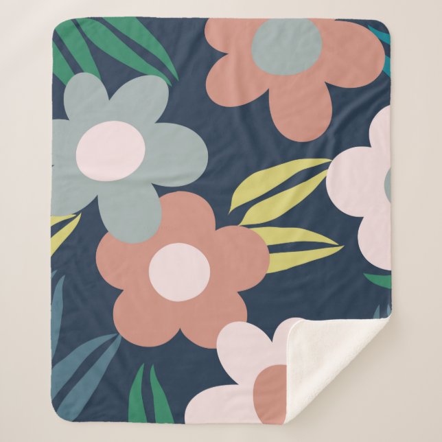 Couverture Sherpa Fleurs de printemps (Devant)
