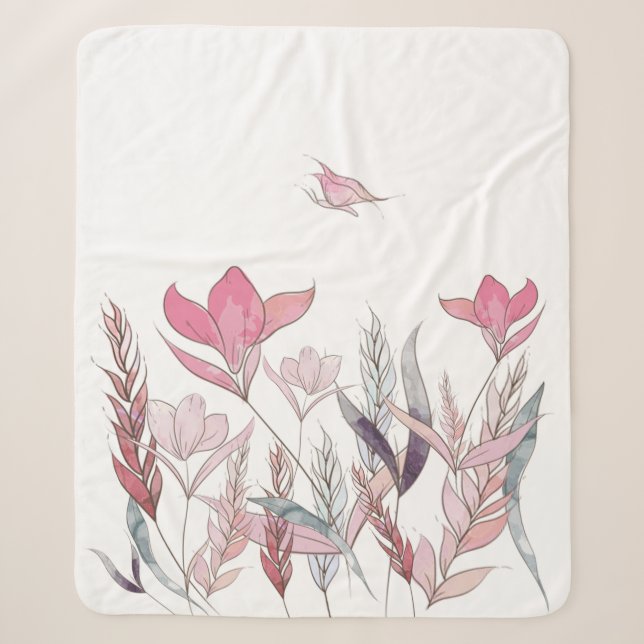 Couverture Sherpa Fleurs d'eau (Devant)