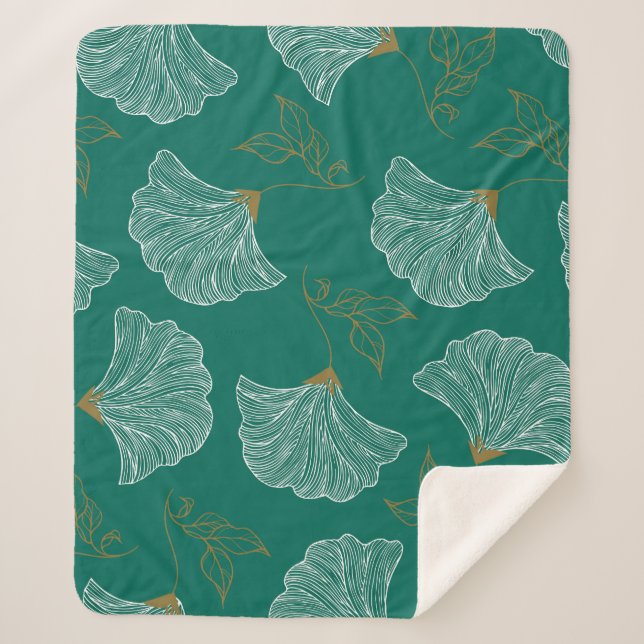 Couverture Sherpa Fleurs décoratives Motif (Devant)