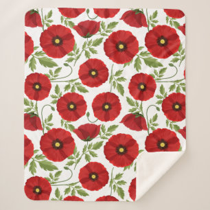 Couverture Sherpa Fleurs d'été joyeuses floraison de pavot