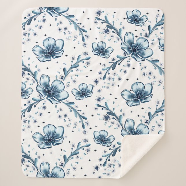 COUVERTURE SHERPA FLEURS D'HIVER (Devant)