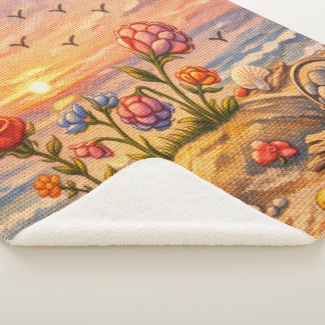 Couverture Sherpa Fleurs du Rivage (3/4)