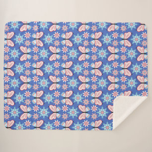 Couverture Sherpa Fleurs et papillons
