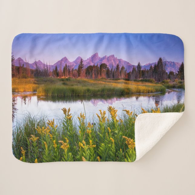 Couverture Sherpa Fleurs | Grand Teton National Park, Wyoming (Devant (Horizontal))
