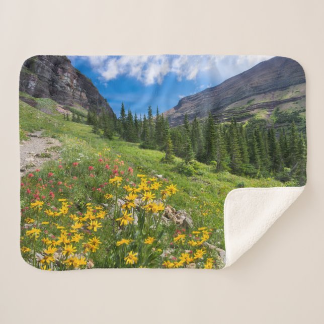 Couverture Sherpa Fleurs | Montana Flower Path (Devant (Horizontal))