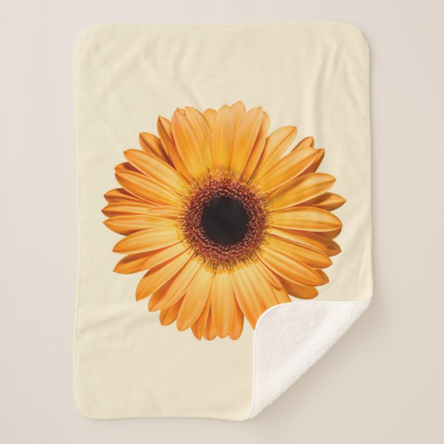 Couverture Sherpa Fleurs | Orange Gerbera (Devant)