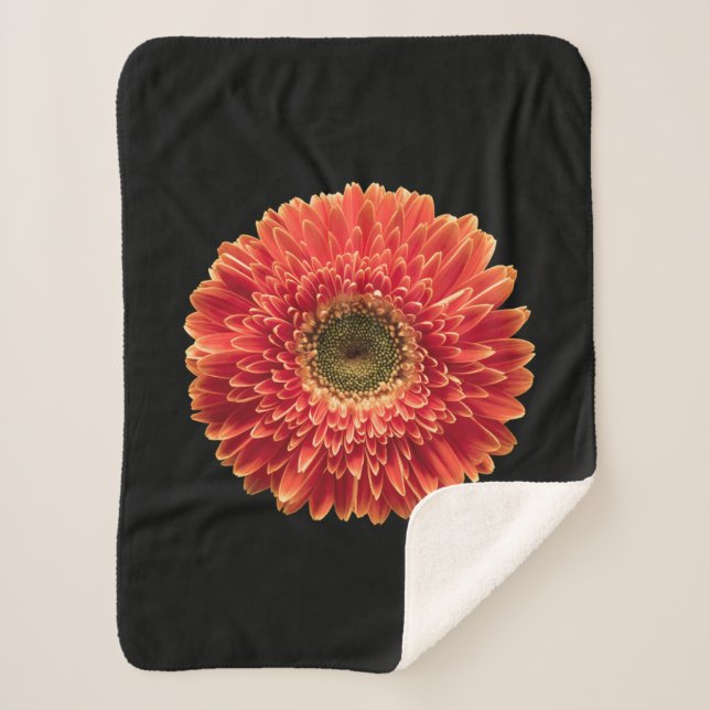 Couverture Sherpa Fleurs | Orange Gerbera Daisy (Devant)