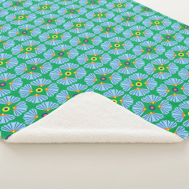 Couverture Sherpa Fleurs Parapluies Blanche Sherpa (3 Tailles) (3/4)