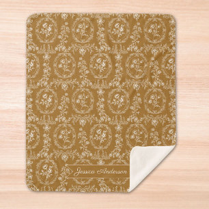 Couverture Sherpa Fleurs Rococo Vintage Motif Floral Personnalisé