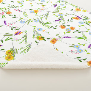 Couverture Sherpa Fleurs sauvages de printemps été