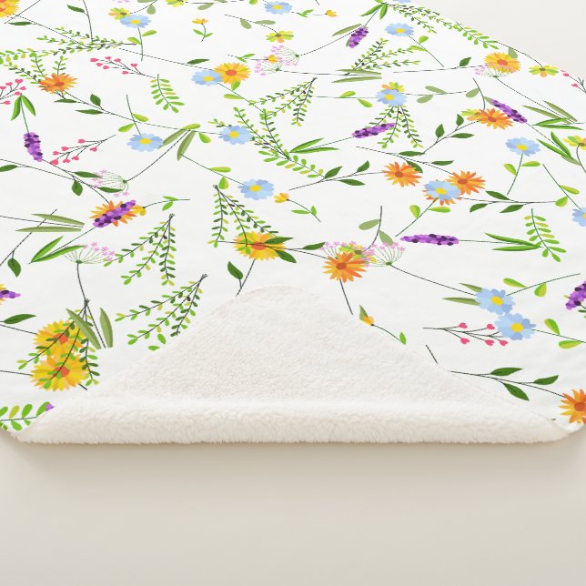 Couverture Sherpa Fleurs sauvages de printemps été (3/4)