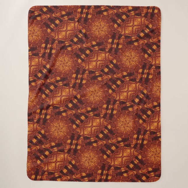 Couverture Sherpa Fleurs sauvages noir et or 16 (Devant)