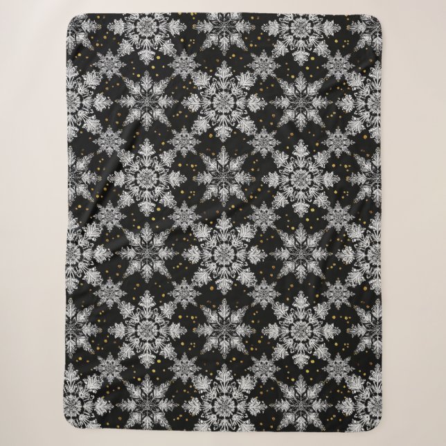 Couverture Sherpa flocons de neige 3d (Devant)