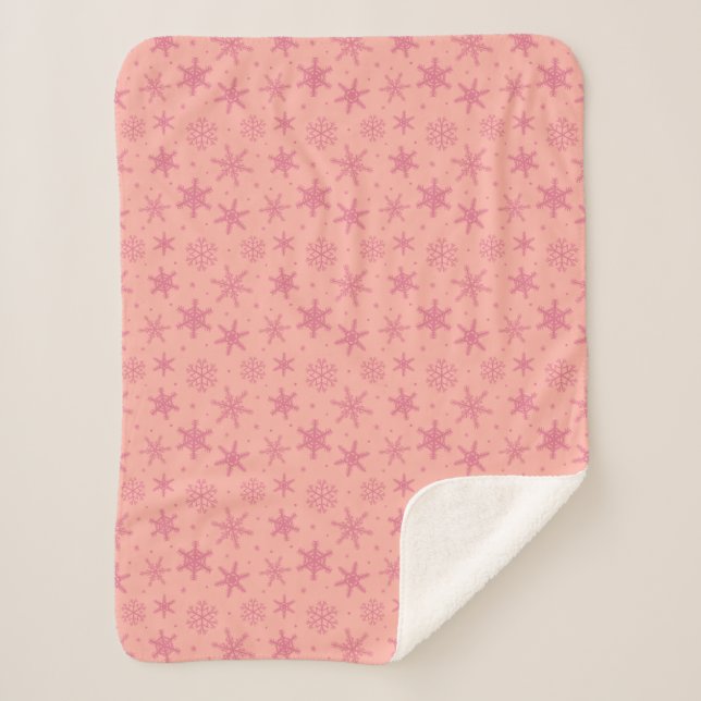 Couverture Sherpa Flocons de neige mignons avec des points couvertur (Devant)