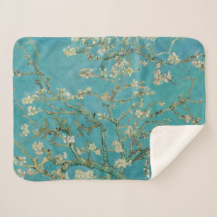 Couverture Sherpa Floraison d'amandier, Peinture à l'huile, Vincent