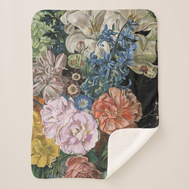 Couverture Sherpa Floral baroque - Bouquet (Devant)